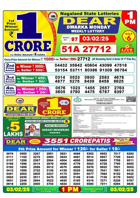 dear lottery result 16.06 23